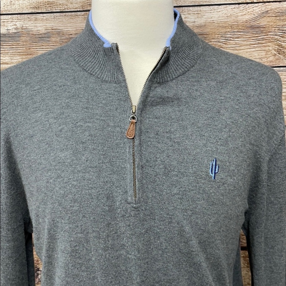 Johnnie O pullover sweater gray size M cotton